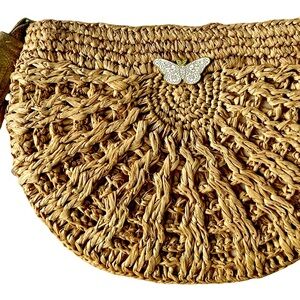 FLORA BELLA Parma Crochet HalfMoon Clutch